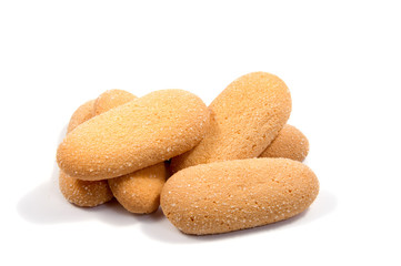 Shortbread biscuits on a white background . .