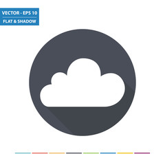 Weather - cloud flat icon with long shadow. Vector Illustration.