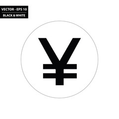Obraz premium Japanese currency - yen black and white flat icon. Vector Illustration.