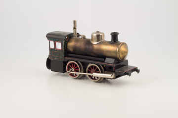 Isolated antique train locomotive model