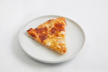 Pizza slice on a plate