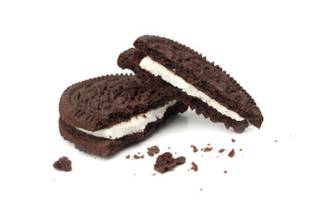 chocolate biscuits isolated on a white background