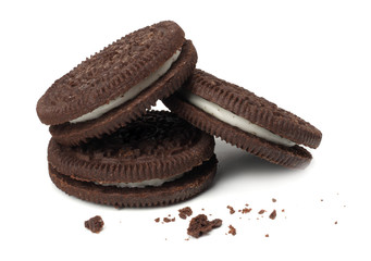 chocolate biscuits isolated on a white background