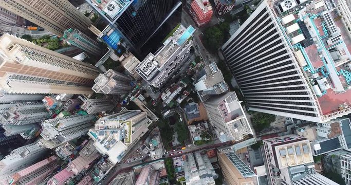 Top view of Hong Kong cityscape