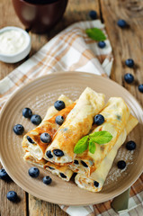 Sauteed Cream cheese Blueberry Crepes