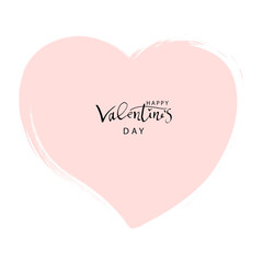 Abstract Calligraphy Hand Drawn Happy Valentine s Day Background. Trendy vector illustration of Saint Valentine s day