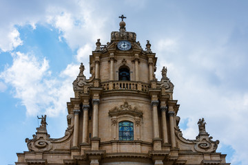Fototapeta na wymiar The facade of St. George church in Ragusa Ibla