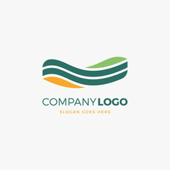 Nature Wave Logo Design Template