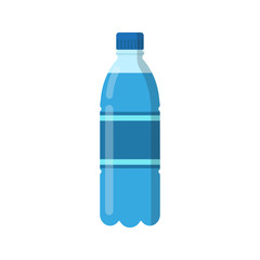 Bottle of water. Vector illustration. Flat design.