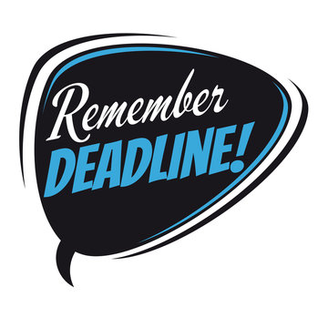 remember deadline retro speech bubble