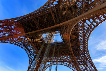 Fototapeta na wymiar Gorgeous view of Eiffel Tower with dramatic sky