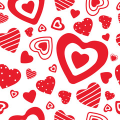 Seamless pattern with hearts. Vector illustration.