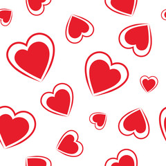 Seamless pattern with hearts. Vector illustration.