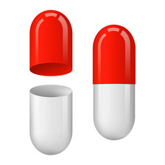 Medical open and closed capsule pill