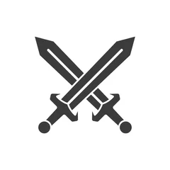 Fotobehang Crossed swords icon. Vector. © nazar12