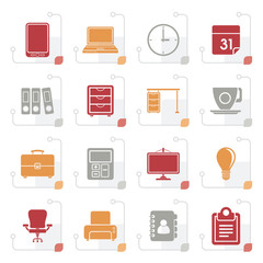 Stylized Business and office Icons -vector icon set