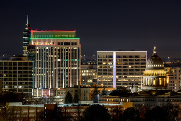 Fototapeta na wymiar Close up of the Boise Idaho skyline with the state capital building