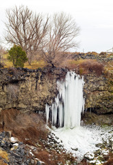 Waterfall frozen in motion in the nature of Idaho
