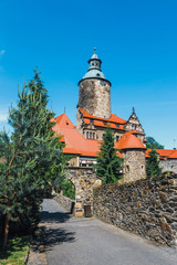 Fototapeta na wymiar Czocha castle on blue sky in the background, Poland