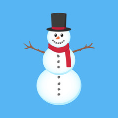 Snowman. Flat design.