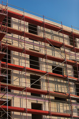 Construction Site for Apartment Building with Scaffolding