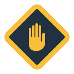 Obraz premium Icon of Warning hand