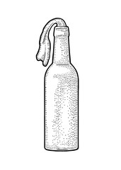 Molotov Cocktail. Engraving vintage vector illustration.