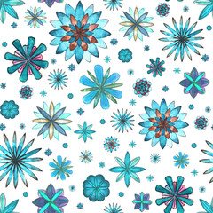 Floral seamless ethnic boho pattern