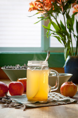 Hot apple cider vinegar and honey drink