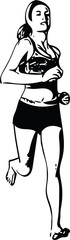 Drawing of Running woman silhouette