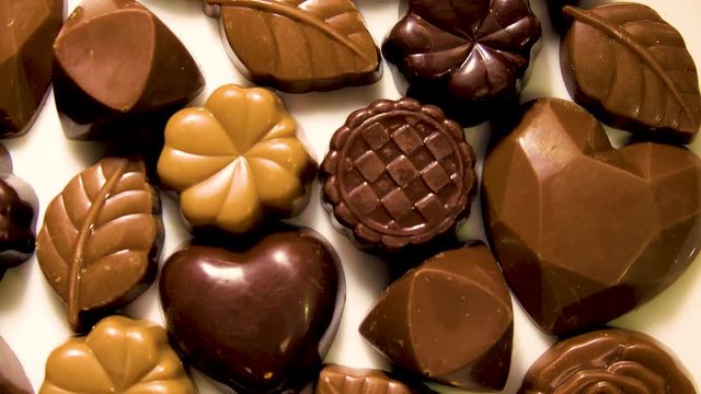 Chocolate on plate shot from above