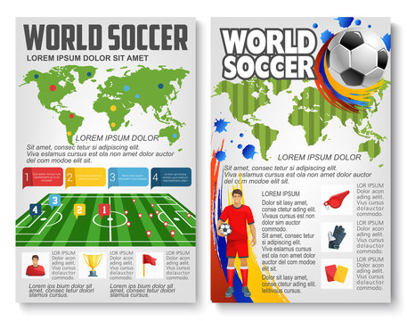 Vector Brochure For World Soccer Football Game