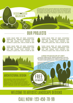 Vector poster for green landscape design company