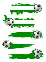 Naklejka premium Vector football soccer ball icon or banner