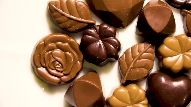 Chocolate on plate shot from above