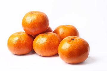 Mandarin-Honey Murcott oranges  on white background.