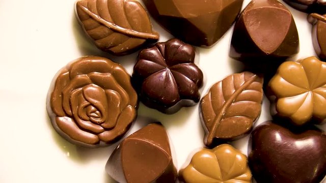 Chocolate on plate shot from above