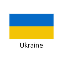 Flag of Ukraine with name icon. Official colors and proportion correctly. National Ukraine Flag vector. Ukraine Flag vector illustration. National Ukraine Flag vector