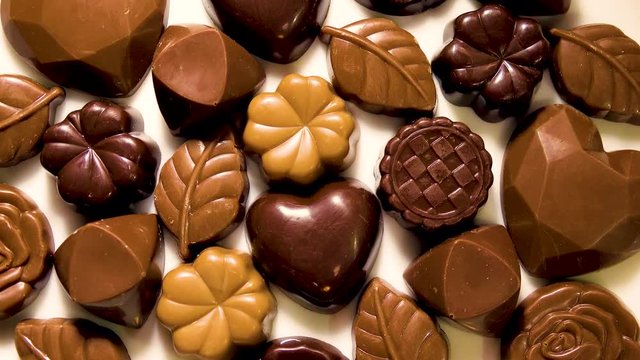 Chocolate on plate shot from above