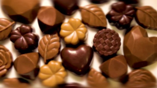 Chocolate on plate shot from above