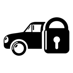 Insurance car icon, simple black style