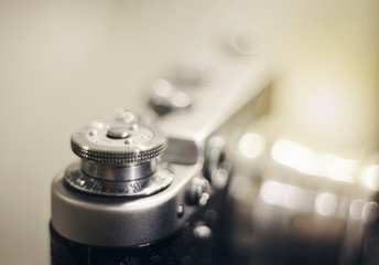 Background with the vintage analog film camera