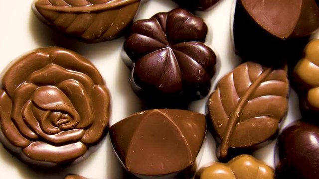 Chocolate on plate shot from above