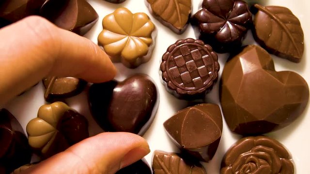 Chocolate on plate shot from above