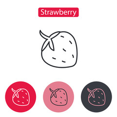 Strawberry icon in thin outline style.