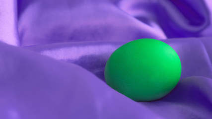 Green Egg On Violet Canvas