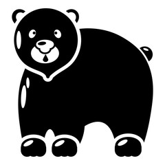 Canadian bear icon, simple black style