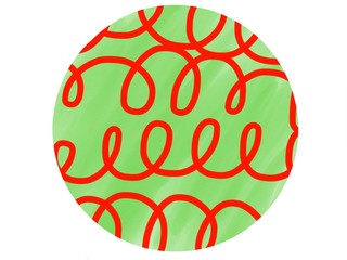 soft-color vintage pastel abstract circle logo watercolor background with colored (shades of red and green color), illustration