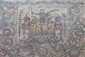 Fototapeta na wymiar Victory of Quadriga Charioteer named Marcinaus, Merida, Spain