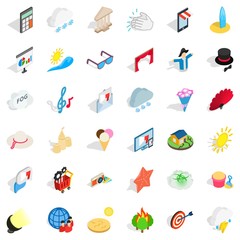 Light icons set, isometric style